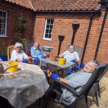 Residents at The Crown of MD Care Homes residential care West Norfolk